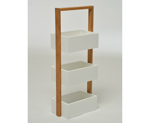 Sustainable Bathroom Basket Shower Caddy Bamboo Hanging Rack Shelf Organizer Storage